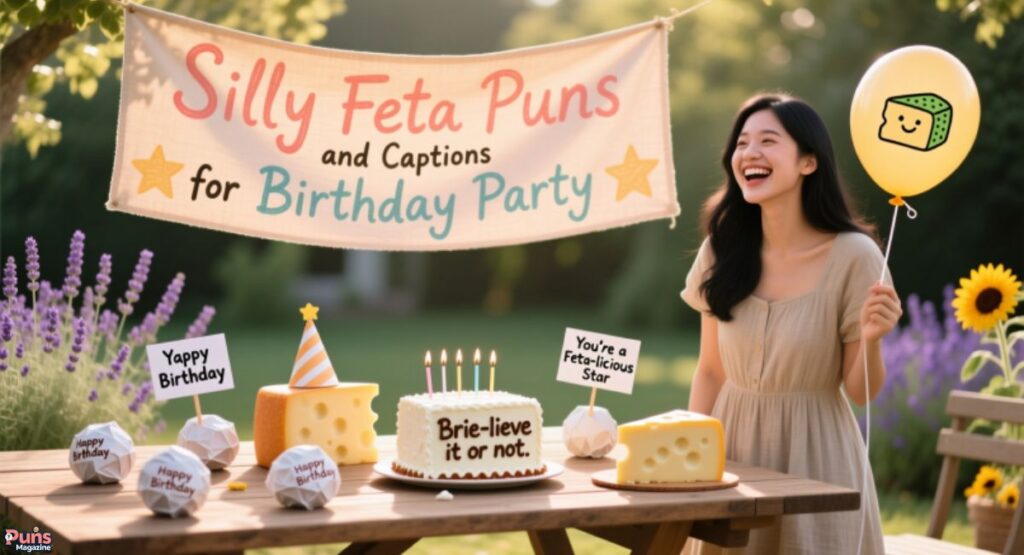Silly Feta Puns and Captions for Birthday Party