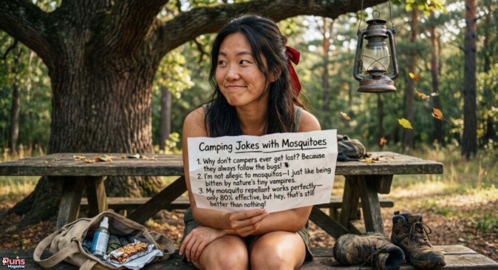 Camping jokes with mosquitoes
