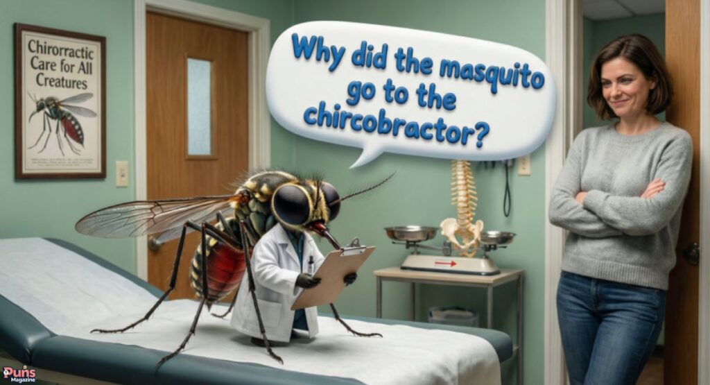 Why did the mosquito go to the chiropractor joke